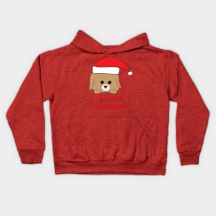 Merry Christmas! Dog in Santa Hat Kids Hoodie